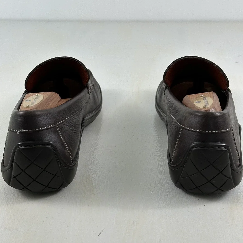 Donald J Pliner‎ Men's Leather Driving Shoes 8.5 Brown Mocs Horsebit Loafers